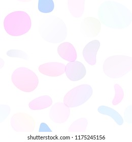 Light Pink, Blue vector seamless backdrop with dots, spots. Modern abstract illustration with colorful water drops. Pattern for trendy fabric, wallpapers.