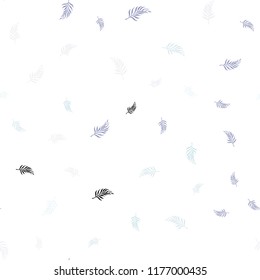 Light Pink, Blue vector seamless doodle background with leaves. Doodle illustration of leaves in Origami style with gradient. Design for textile, fabric, wallpapers.