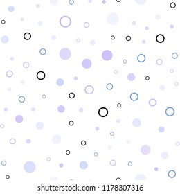 Light Pink, Blue vector seamless texture with disks. Abstract illustration with colored bubbles in nature style. Design for textile, fabric, wallpapers.