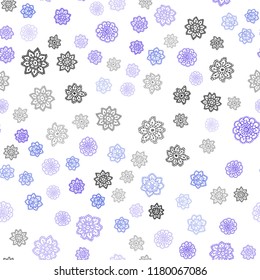Light Pink, Blue vector seamless texture with colored snowflakes. Decorative shining illustration with snow on abstract template. Trendy design for wallpaper, fabric makers.