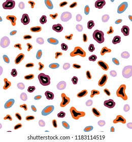 Light Pink, Blue vector seamless backdrop with dots. Illustration with set of shining colorful abstract circles. Pattern for design of fabric, wallpapers.