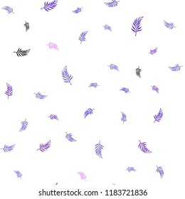 Light Pink, Blue vector seamless doodle texture with leaves. Creative illustration in blurred style with leaves. Pattern for design of window blinds, curtains.
