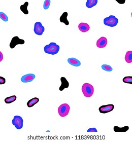 Light Pink, Blue vector seamless template with circles. Abstract illustration with colored bubbles in nature style. Pattern for design of fabric, wallpapers.