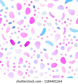 Light Pink, Blue vector seamless background with bubbles. Modern abstract illustration with colorful water drops. Pattern for design of fabric, wallpapers.