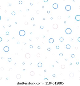 Light Pink, Blue vector seamless template with circles. Abstract illustration with colored bubbles in nature style. Pattern can be used for beautiful websites.