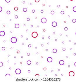 Light Pink, Blue vector seamless background with bubbles. Illustration with set of shining colorful abstract circles. Pattern can be used for ads, leaflets.