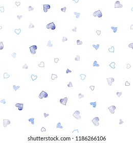 Light Pink, Blue vector seamless pattern with colorful hearts. Illustration with hearts in love concept for valentine's day. Beautiful design for your business advert of anniversary.