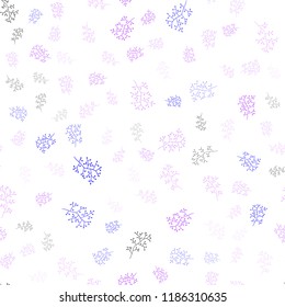 Light Pink, Blue vector seamless doodle background with leaves, branches. Colorful illustration in doodle style with leaves, branches. Design for textile, fabric, wallpapers.