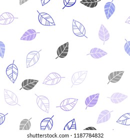 Light Pink, Blue vector seamless doodle layout with leaves. Decorative illustration with doodles on abstract template. Pattern for trendy fabric, wallpapers.