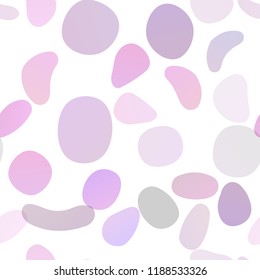Light Pink, Blue vector seamless texture with disks. Abstract illustration with colored bubbles in nature style. Pattern for trendy fabric, wallpapers.