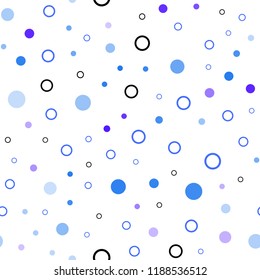 Light Pink, Blue vector seamless layout with circle shapes. Modern abstract illustration with colorful water drops. Template for business cards, websites.
