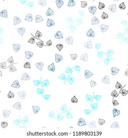 Light Pink, Blue vector seamless natural artwork with leaves. A vague abstract illustration with leaves in doodles style. Pattern for trendy fabric, wallpapers.