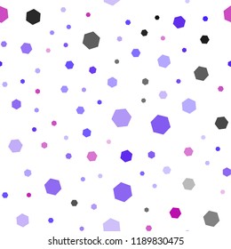 Light Pink, Blue vector seamless cover with set of hexagons. White background with colorful hexagons. Beautiful design for your business advert.