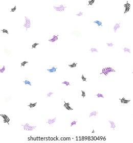 Light Pink, Blue vector seamless doodle texture with leaves. An elegant bright illustration with leaves in Natural style. Template for business cards, websites.