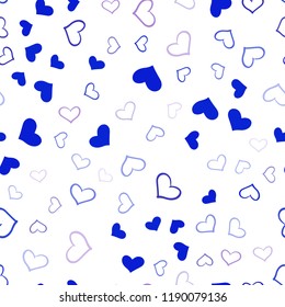Light Pink, Blue vector seamless pattern with colorful hearts. Illustration with hearts in love concept for valentine's day. Pattern for carnival, festival romantic leaflets.