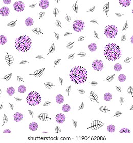 Light Pink, Blue vector seamless natural background with leaves, flowers. Creative illustration in blurred style with leaves, flowers. Template for business cards, websites.