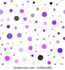Light Pink, Blue vector seamless template with circles. Blurred bubbles on abstract background with colorful gradient. Design for textile, fabric, wallpapers.