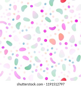 Light Pink, Blue vector seamless backdrop with dots, spots. Blurred bubbles on abstract backdrop with colorful gradient. Template for business cards, websites.