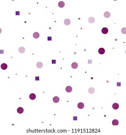 Light Pink, Blue vector seamless texture with disks, rectangles. Glitter abstract illustration with cubes, circles. Trendy design for wallpaper, fabric makers.