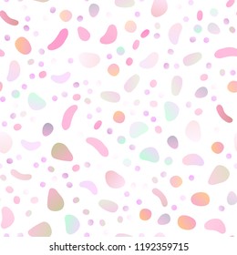 Light Pink, Blue vector seamless template with spots. Illustration with set of shining colorful abstract circles. Design for textile, fabric, wallpapers.