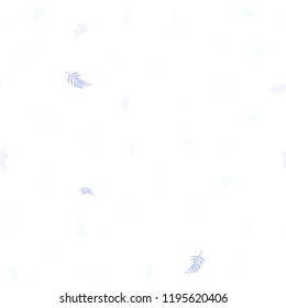 Light Pink, Blue vector seamless doodle background with leaves. New colorful illustration in doodle style with leaves. Design for textile, fabric, wallpapers.