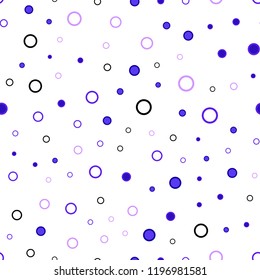 Light Pink, Blue vector seamless background with bubbles. Blurred bubbles on abstract background with colorful gradient. Pattern for design of window blinds, curtains.