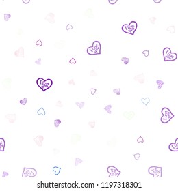 Light Pink, Blue vector seamless background with hearts. Illustration with hearts in love concept for valentine's day. Template for Valentine's greeting postcards.