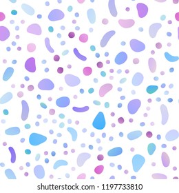 Light Pink, Blue vector seamless cover with circles. Abstract illustration with colored bubbles in nature style. Pattern for design of fabric, wallpapers.