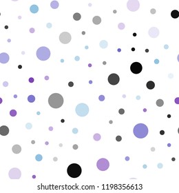 Light Pink, Blue vector seamless background with bubbles. Illustration with set of shining colorful abstract circles. Template for business cards, websites.
