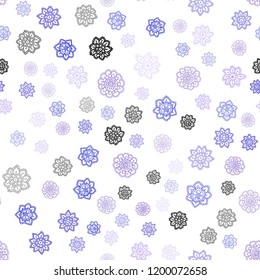 Light Pink, Blue vector seamless pattern with christmas snowflakes. Modern geometrical abstract illustration with crystals of ice. Design for textile, fabric, wallpapers.
