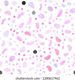 Light Pink, Blue vector seamless pattern with spheres. Abstract illustration with colored bubbles in nature style. Template for business cards, websites.