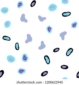 Light Pink, Blue vector seamless texture with disks. Blurred decorative design in abstract style with bubbles. Pattern for design of window blinds, curtains.