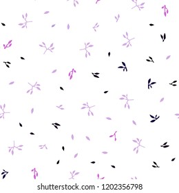 Light Pink, Blue vector seamless elegant template with leaves. Colorful abstract illustration with leaves in doodle style. Design for textile, fabric, wallpapers.
