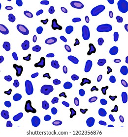 Light Pink, Blue vector seamless pattern with spheres. Glitter abstract illustration with blurred drops of rain. Pattern for design of window blinds, curtains.