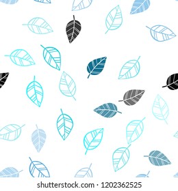 Light Pink, Blue vector seamless elegant wallpaper with leaves. Modern geometrical abstract illustration with leaves. Pattern for design of window blinds, curtains.