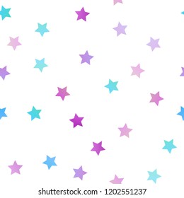 Light Pink, Blue vector seamless layout with bright stars. Blurred decorative design in simple style with stars. The template can be used as a background.