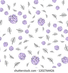 Light Pink, Blue vector seamless natural pattern with leaves, flowers. Shining colorful illustration with leaves, flowers. Trendy design for wallpaper, fabric makers.