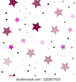 Light Pink, Blue vector seamless cover with small and big stars. Modern geometrical abstract illustration with stars. The pattern can be used for new year ad, booklets.