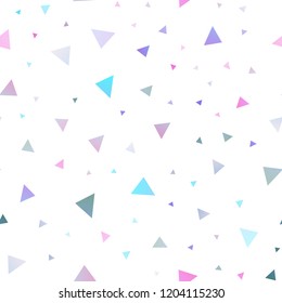 Light Pink, Blue vector seamless cover in polygonal style. Decorative design in abstract style with triangles. Pattern for busines ad, booklets, leaflets