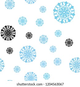 Light Pink, Blue vector seamless layout with bright snowflakes. Snow on blurred abstract background with gradient. Template for business cards, websites.