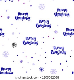 Light Pink, Blue vector seamless cover with beautiful snowflakes. Shining colorful illustration with snow on abstract template. Pattern for design of fabric, wallpapers.