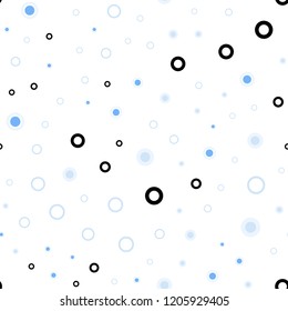 Light Pink, Blue vector seamless texture with disks. Blurred bubbles on abstract background with colorful gradient. Pattern for design of fabric, wallpapers.