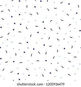 Light Pink, Blue vector seamless layout with circles, lines. Abstract illustration with colorful discs and triangles. Pattern for design of fabric, wallpapers.