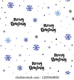 Light Pink, Blue vector seamless template with ice snowflakes. Modern geometrical abstract illustration with snowflakes. Pattern for trendy fabric, wallpapers.