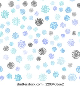 Light Pink, Blue vector seamless texture with colored snowflakes. Snow on blurred abstract background with gradient. Trendy design for wallpaper, fabric makers.