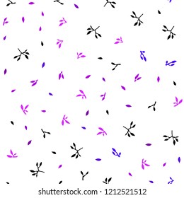 Light Pink, Blue vector seamless natural pattern with leaves. New colorful illustration in doodle style with leaves. Pattern for design of window blinds, curtains.