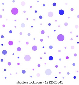 Light Pink, Blue vector seamless pattern with spheres. Glitter abstract illustration with blurred drops of rain. Design for textile, fabric, wallpapers.