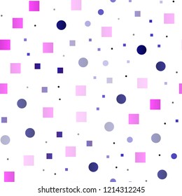 Light Pink, Blue vector seamless backdrop with dots, spots, cubes. Glitter abstract illustration with cubes, circles. Pattern for design of fabric, wallpapers.
