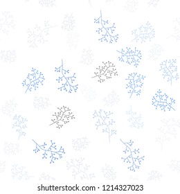 Light Pink, Blue vector seamless abstract design with branches. Brand new colored illustration with leaves and branches. Pattern for design of fabric, wallpapers.
