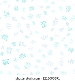 Light Pink, Blue vector seamless doodle pattern with leaves, branches. Brand new colored illustration with leaves and branches. Template for business cards, websites.